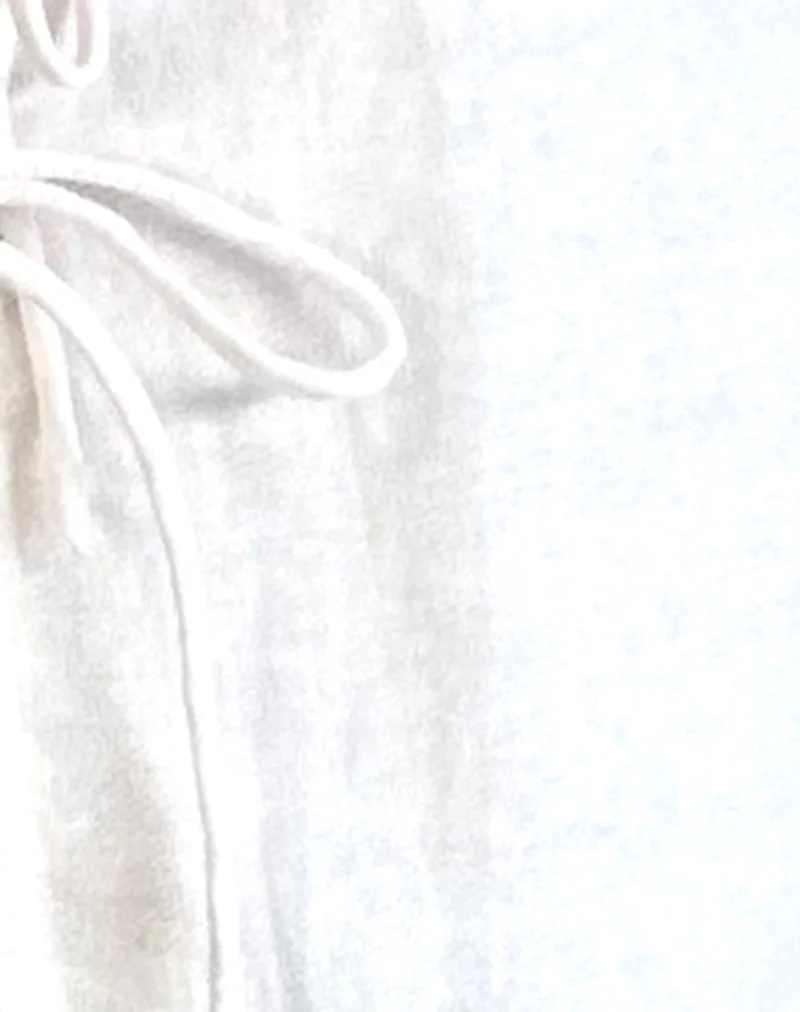 Kayve Tie Front Top in Off White - Image 5