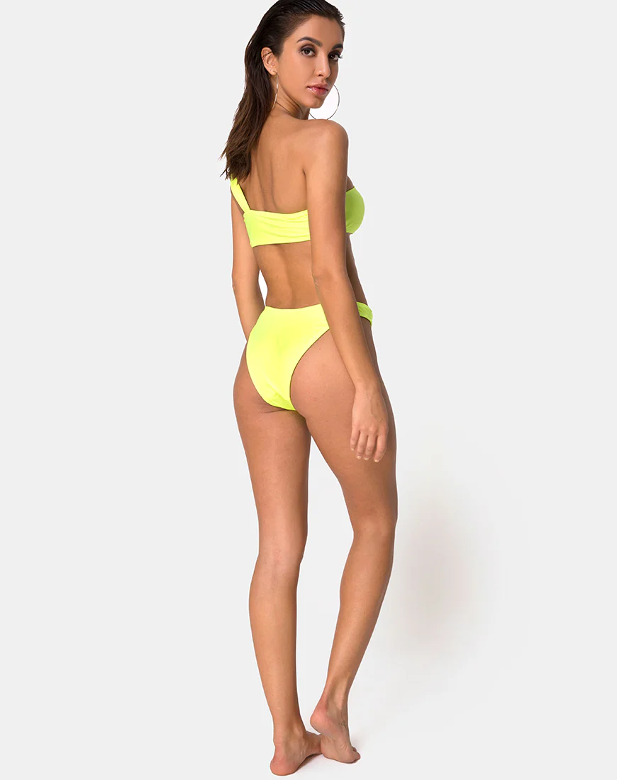 Keila Bikini Top in Coated Lime - Image 5