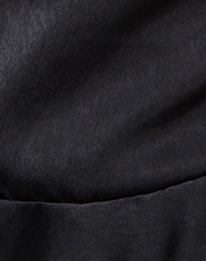 Kelay Cami Top in Satin Black - Image 5