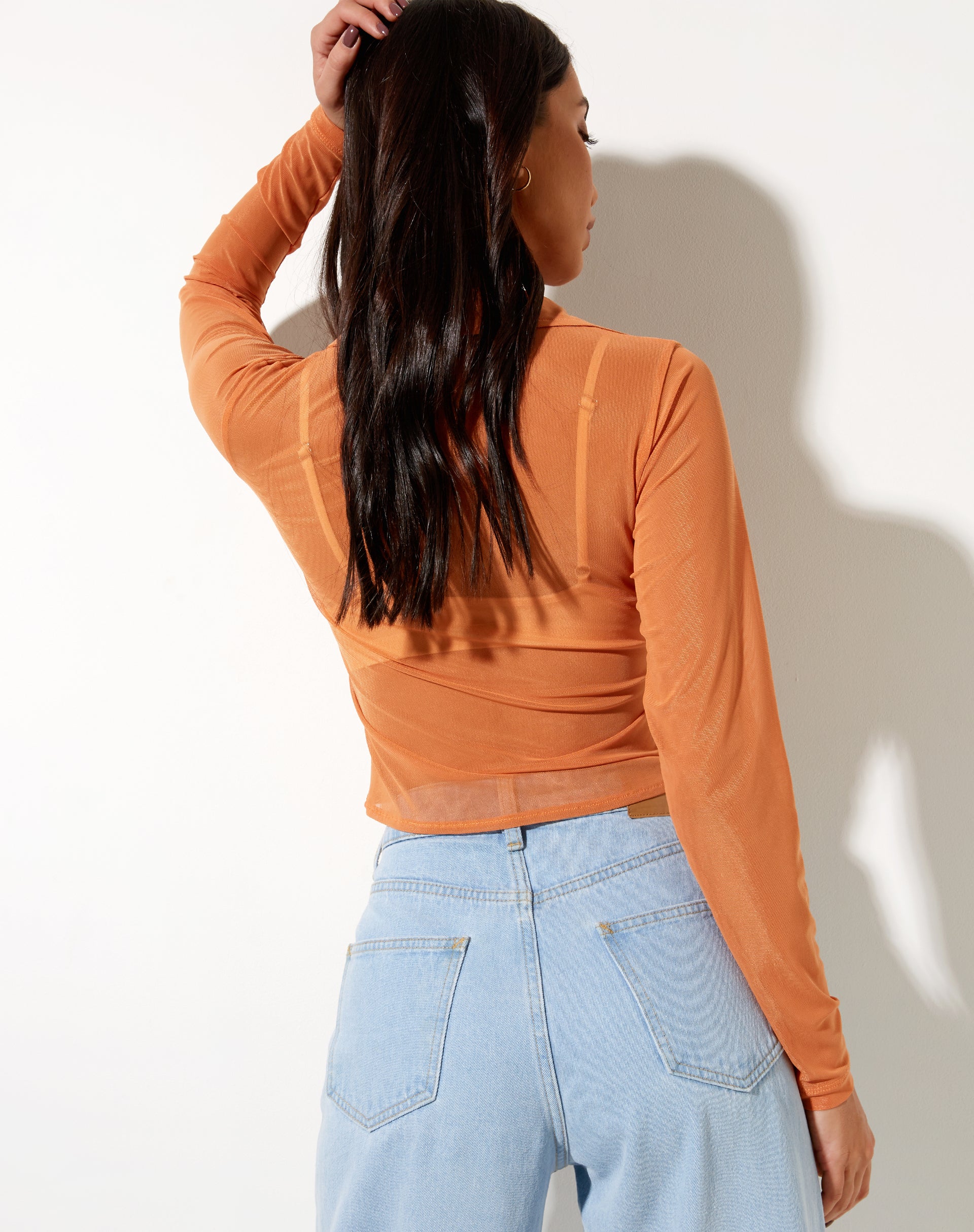 Kelly Shirt in Mesh Orange - Image 2