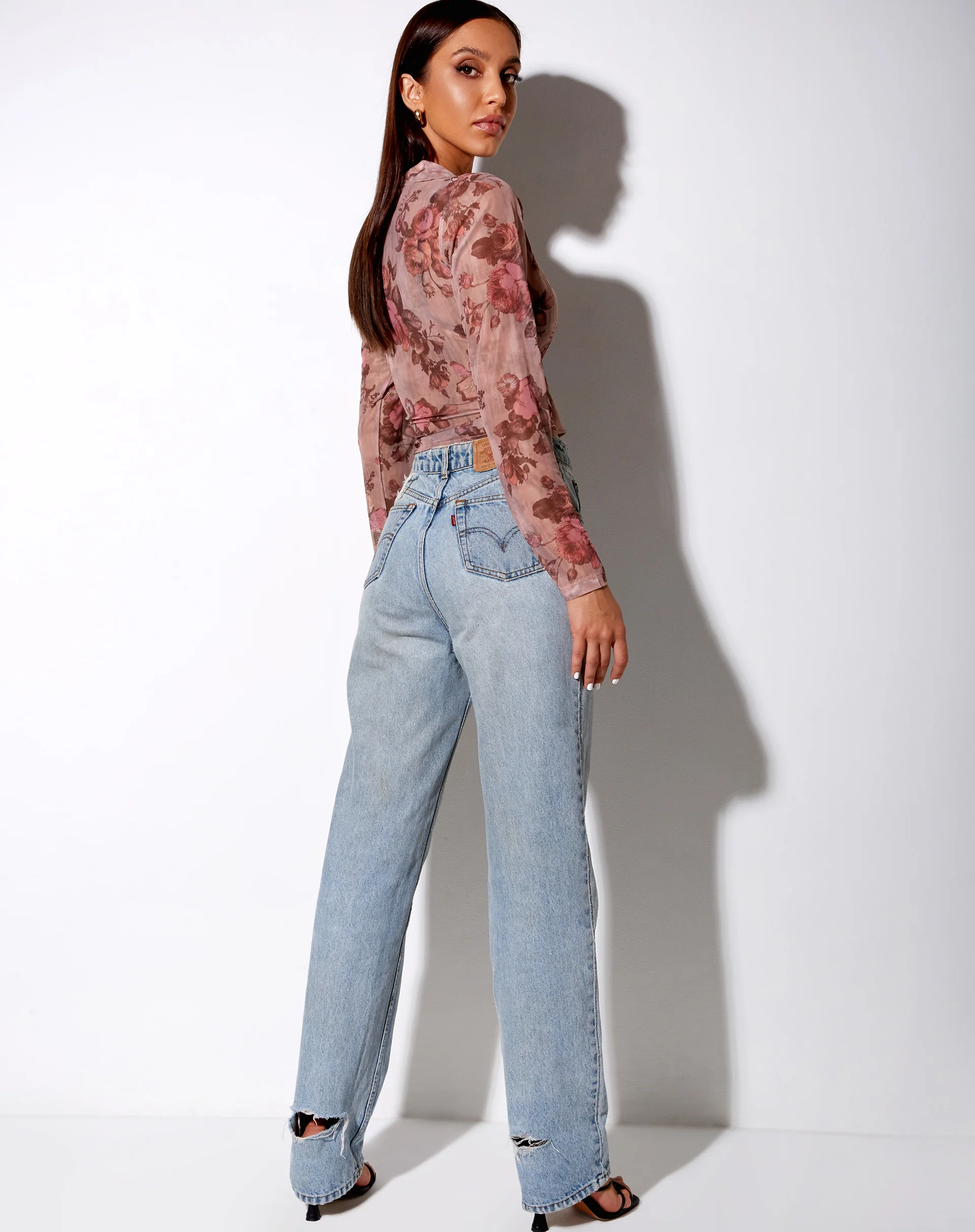 Kelly Shirt in Mesh Peach Bloom - Image 4