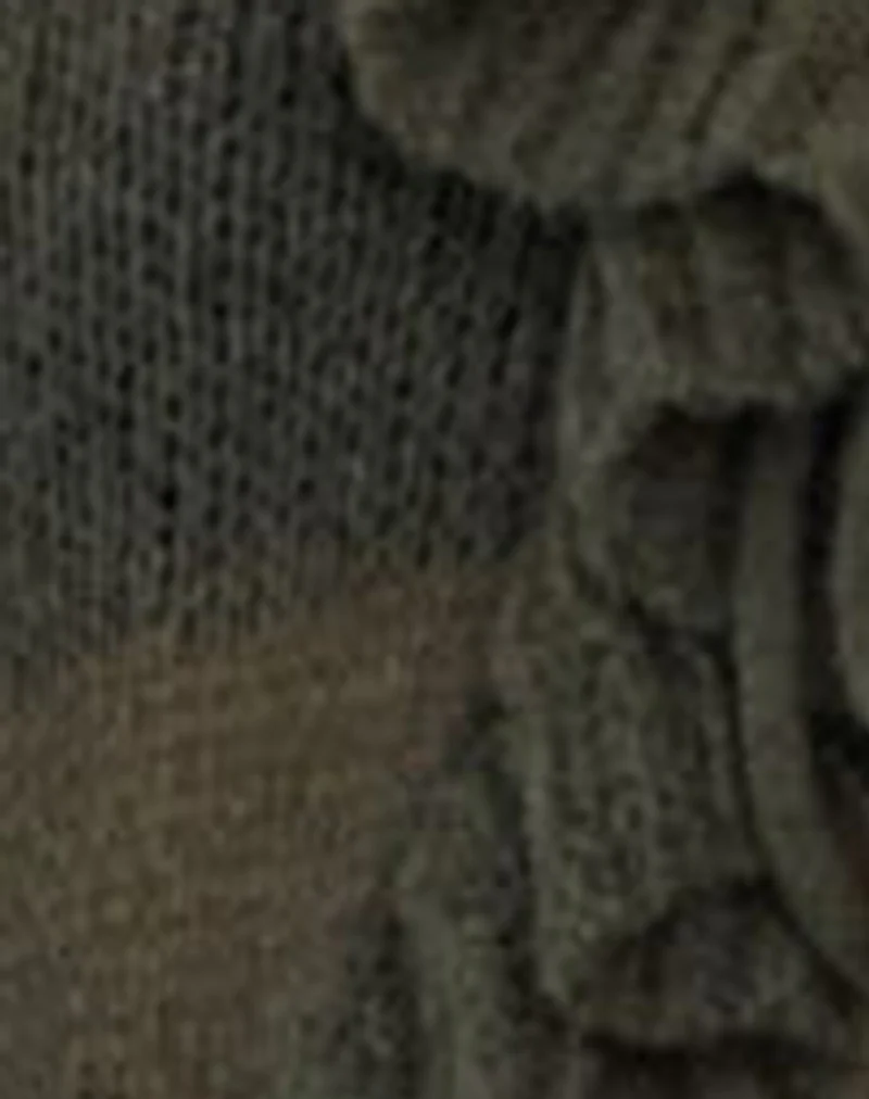 Kendra Ruffle Cardi in Khaki - Image 6