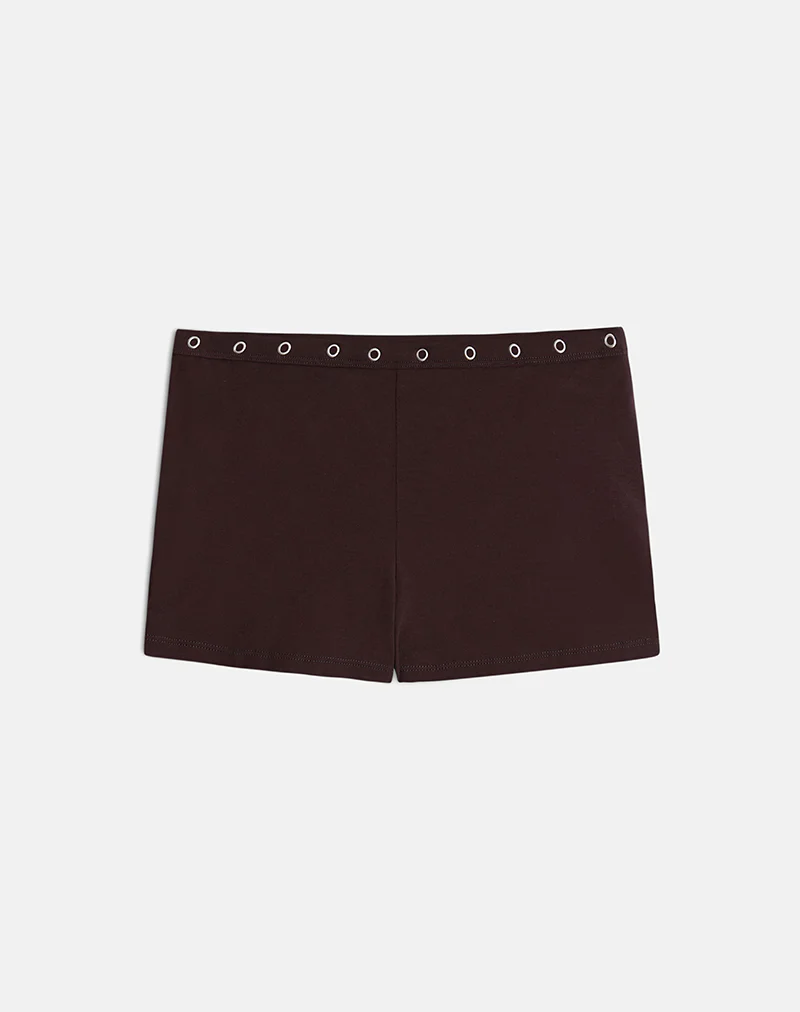 Kento Hot Pant in Bitter Chocolate with Eyelets - Image 4
