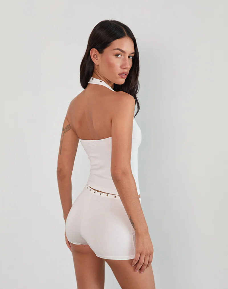 Kento Hot Pant in Ivory with Eyelets - Image 5