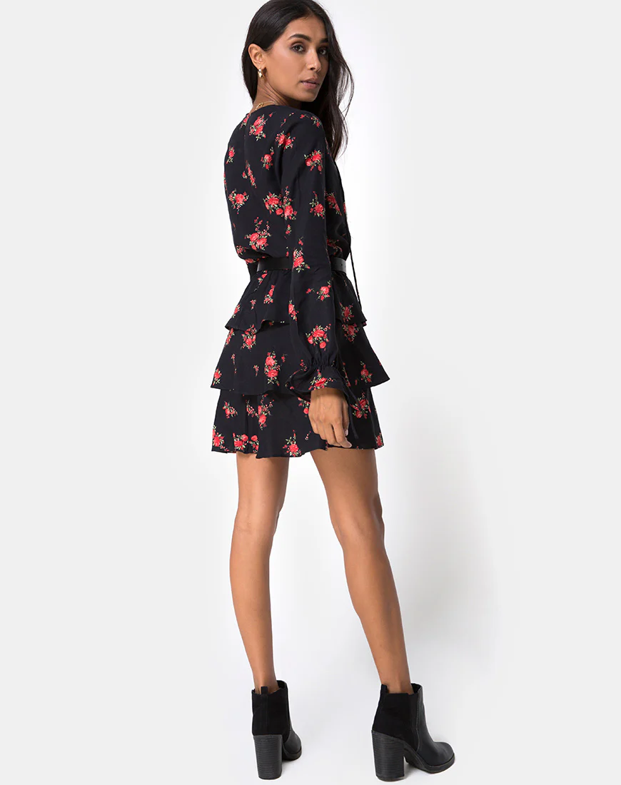 Kepsibelle Dress in Soi Rose Black and Red - Image 7