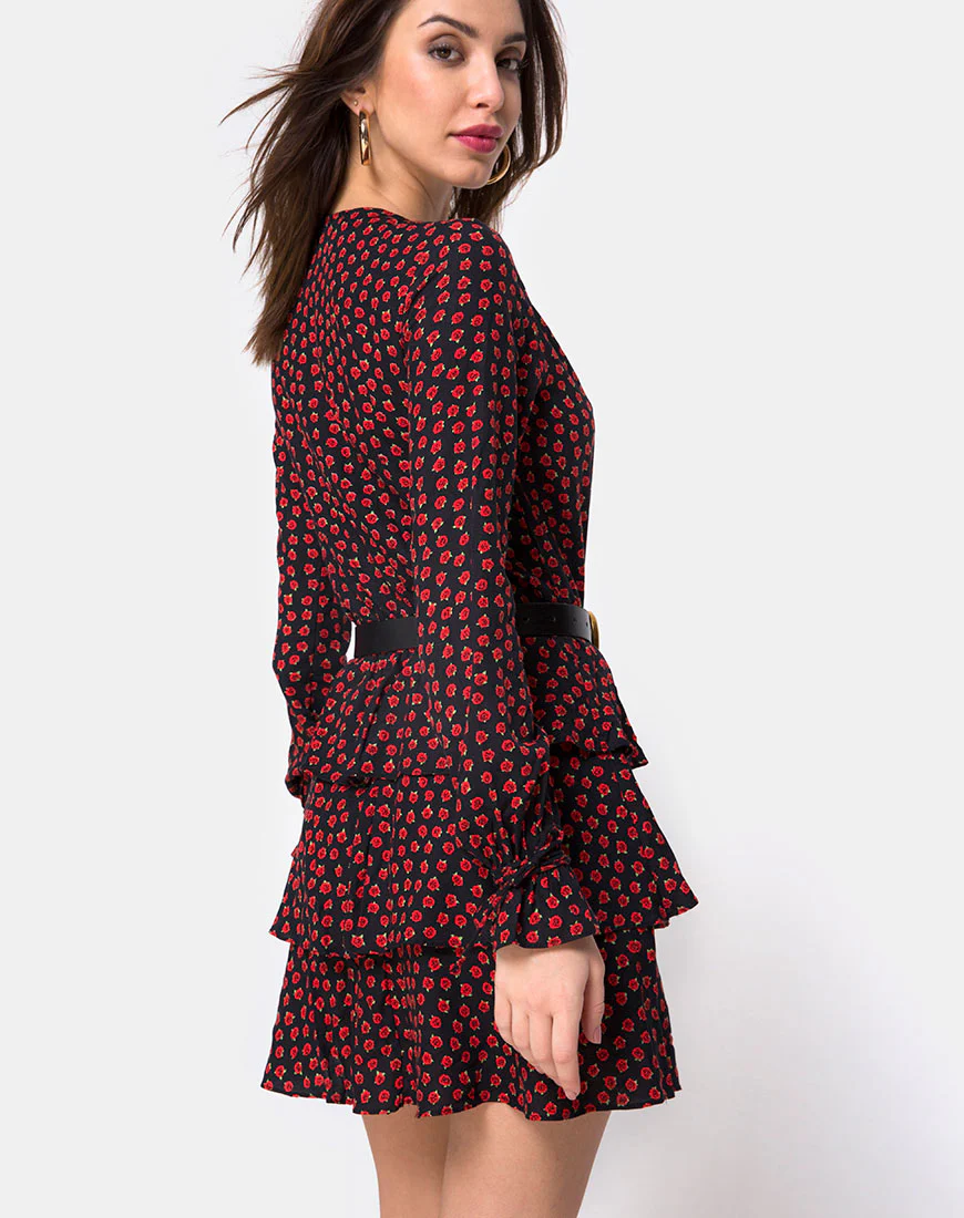 Kepsibelle Dress in Dotty Rose Black - Image 2