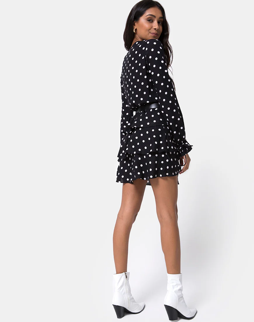 Kepsibelle Dress in Medium Polka Black and White - Image 4
