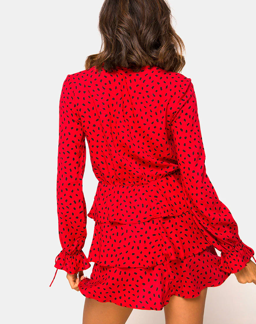 Kepsibelle Dress in Mini Diana Dot Red and Black - Image 4