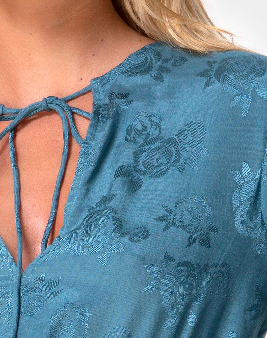 Kepsibelle Dress in Satin Rose Dusty Blue - Image 5