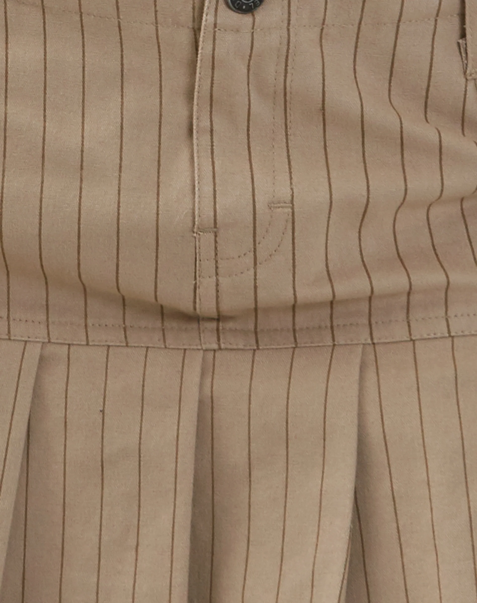 Keripa Low Rise Pleated Mini Skirt in Stone Pinstripe - Image 6