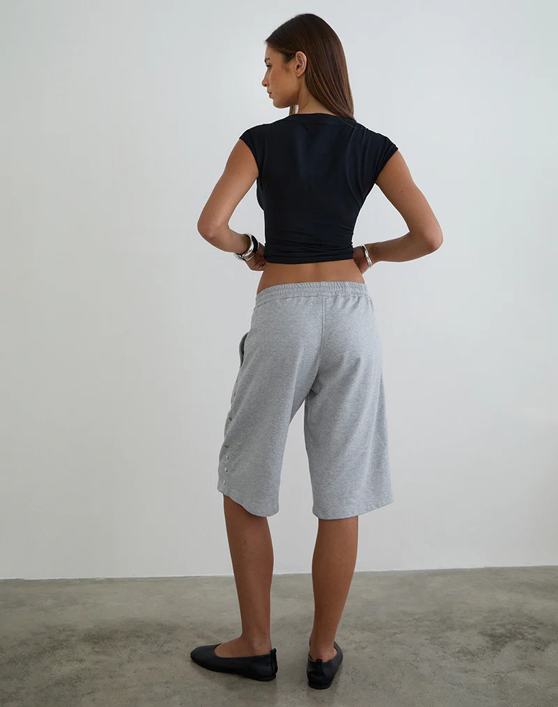 Kether Basketball Studded Short in Grey Marl - Image 4