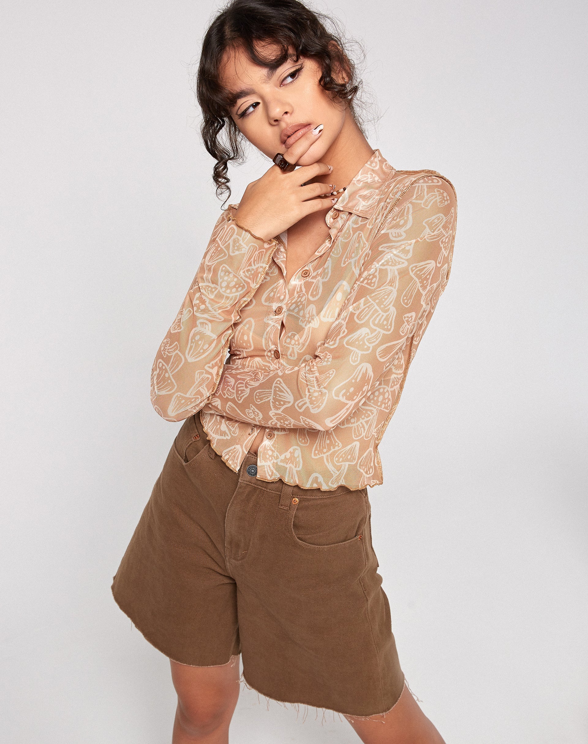 Keyla Shirt in Tan Mushroom - Image 3