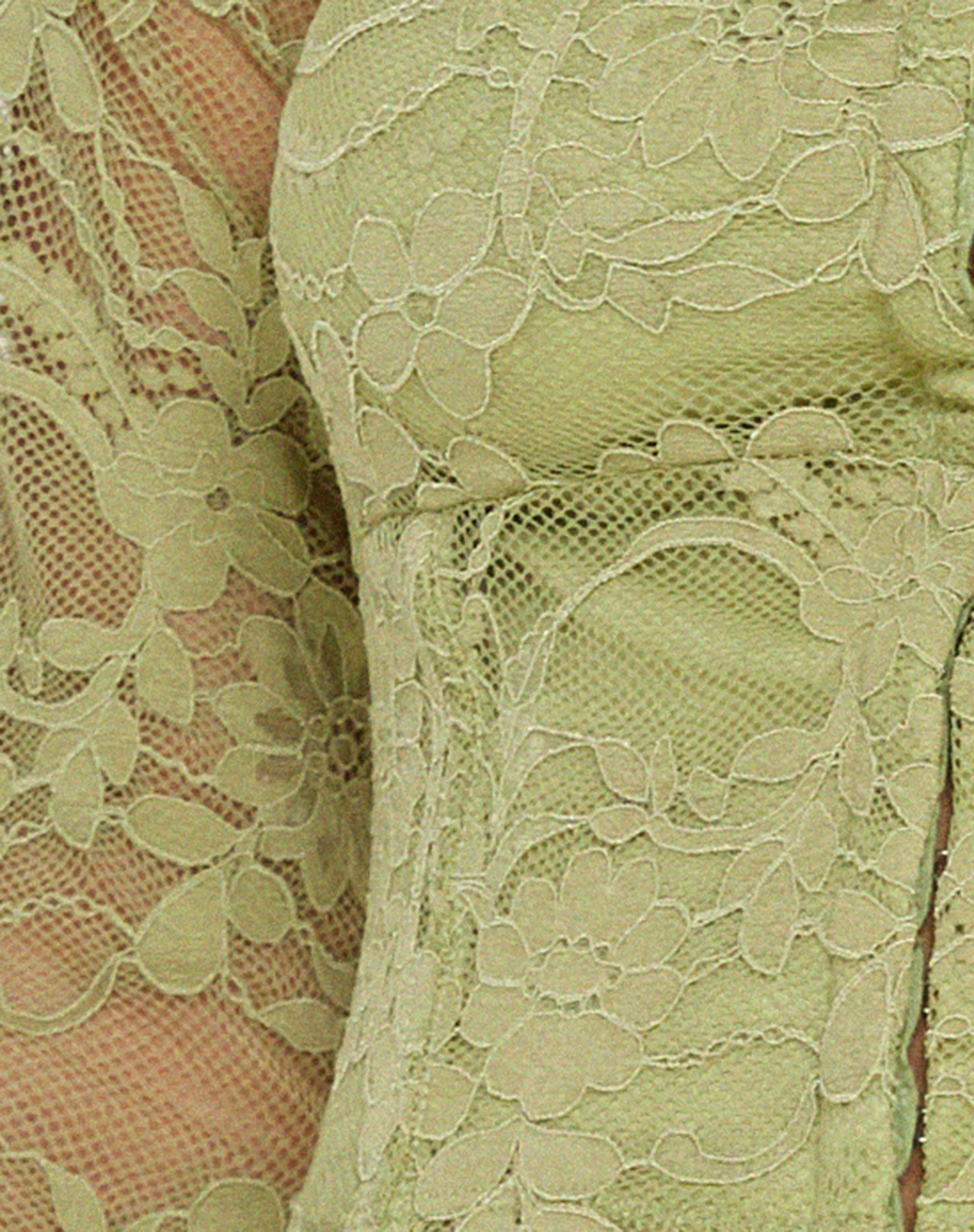 Khafila Long Sleeve Corset Top in Lace Green - Image 6