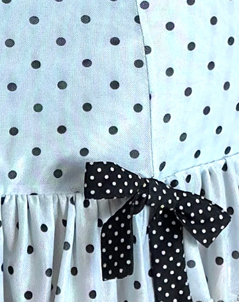 Khalil Mini Dress in Blue Black Basic Polka - Image 5