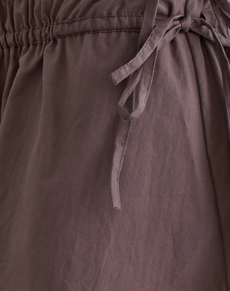 Khimar Gathered Midi Skirt in Peppercorn - Image 7