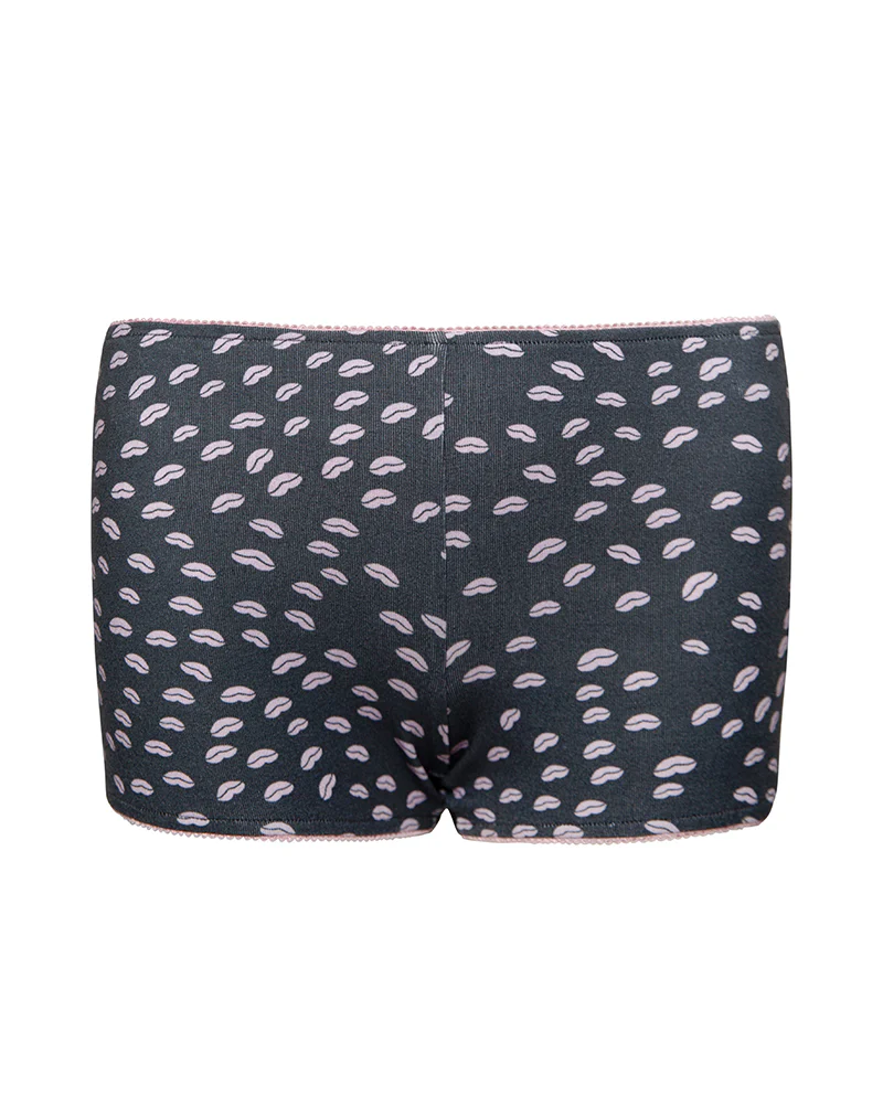 Kichi Shorts in Black Micro Lips Pink - Image 5