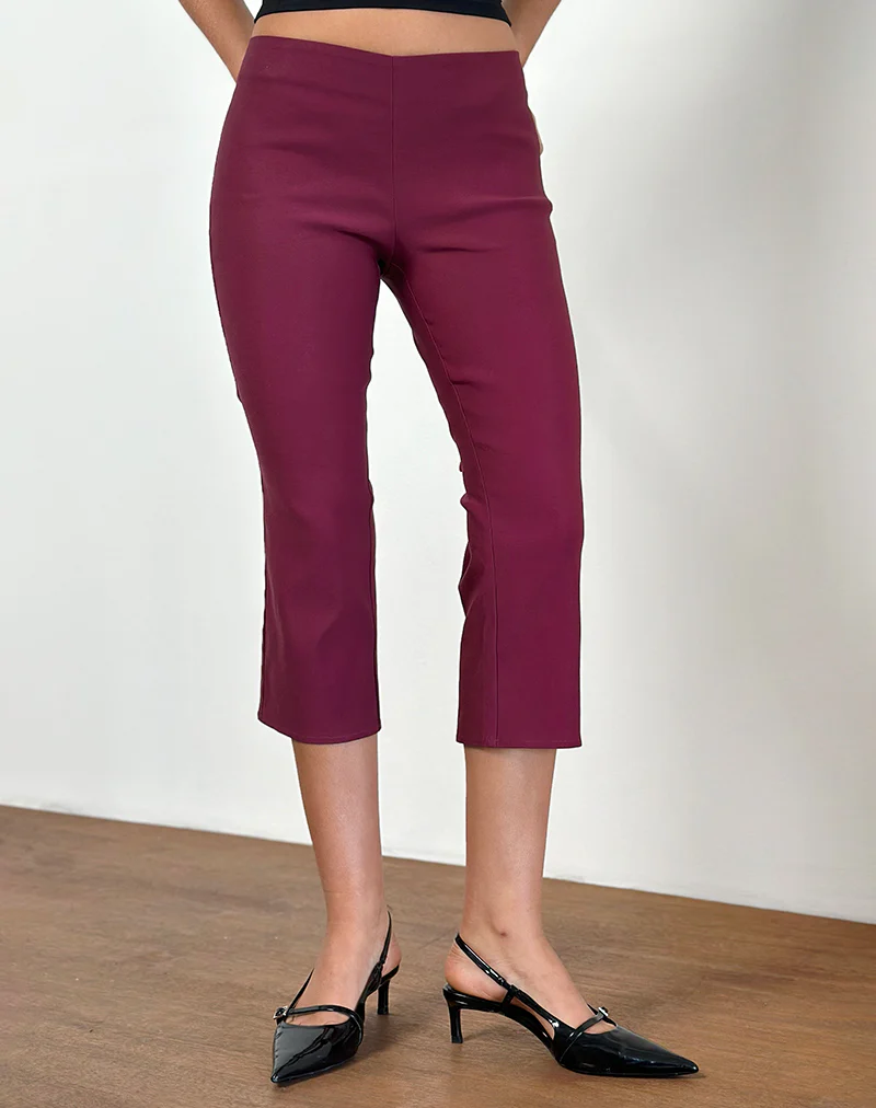 Kila Capri Trousers in Tailoring Burgundy - Image 2