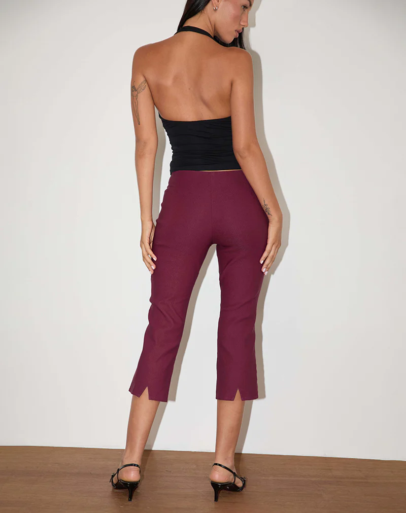Kila Capri Trousers in Tailoring Burgundy - Image 3