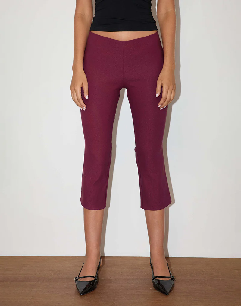 Kila Capri Trousers in Tailoring Burgundy - Image 4
