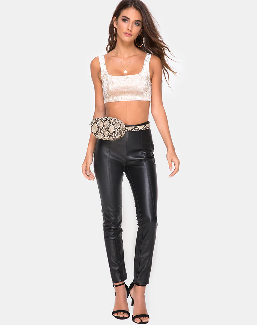 Kim Top in Crushed Velvet Cream - Image 3