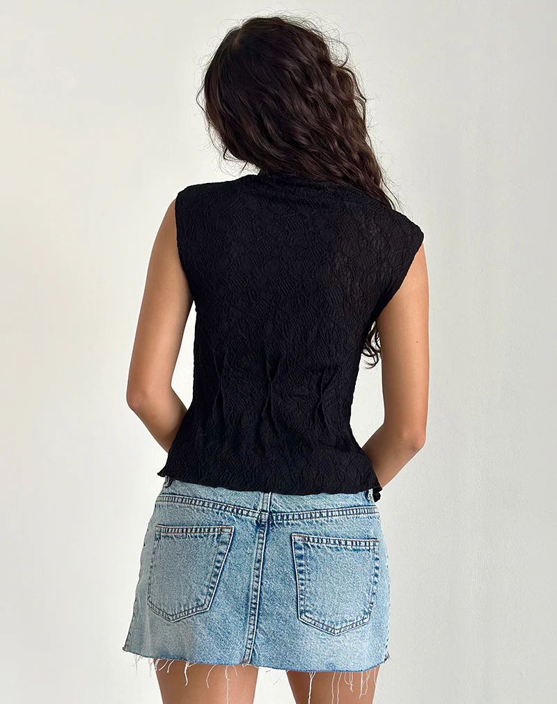 Kimbra Top in Textured Black - Image 4