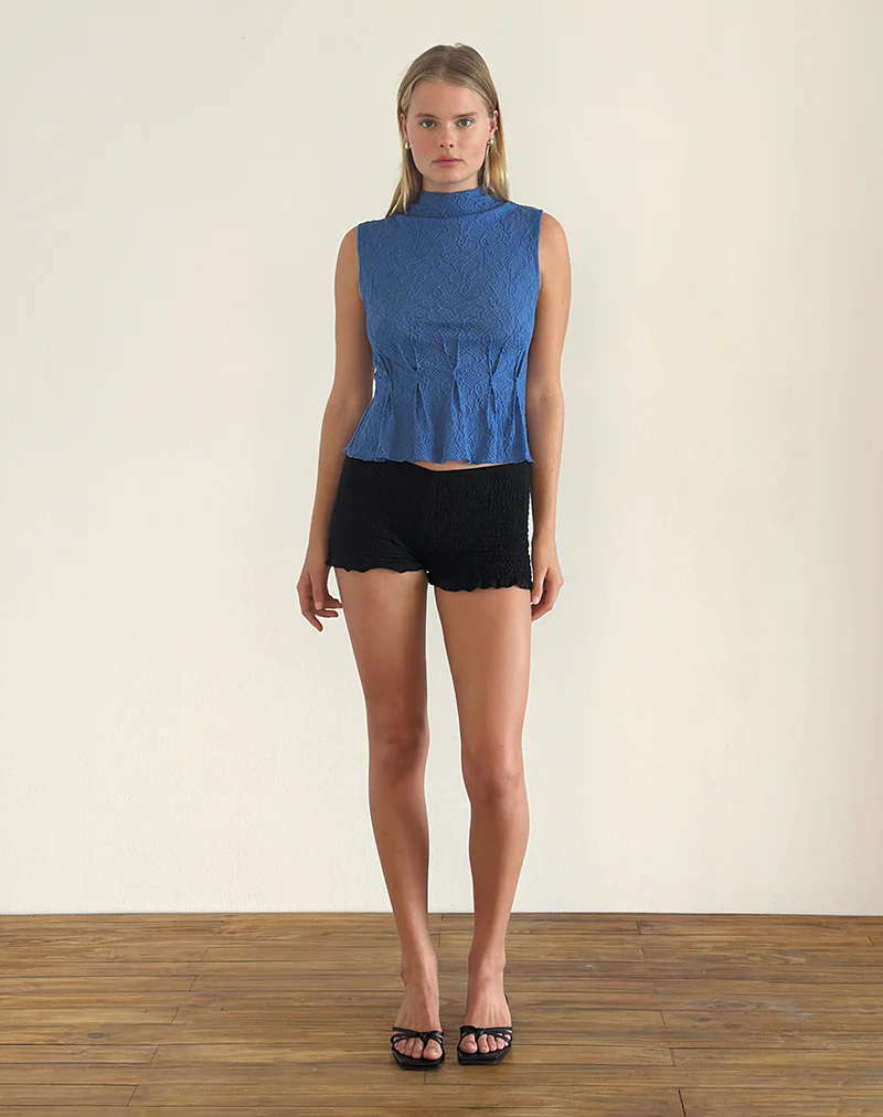 Kimbra Sleeveless Top in Textured Blue - Image 4