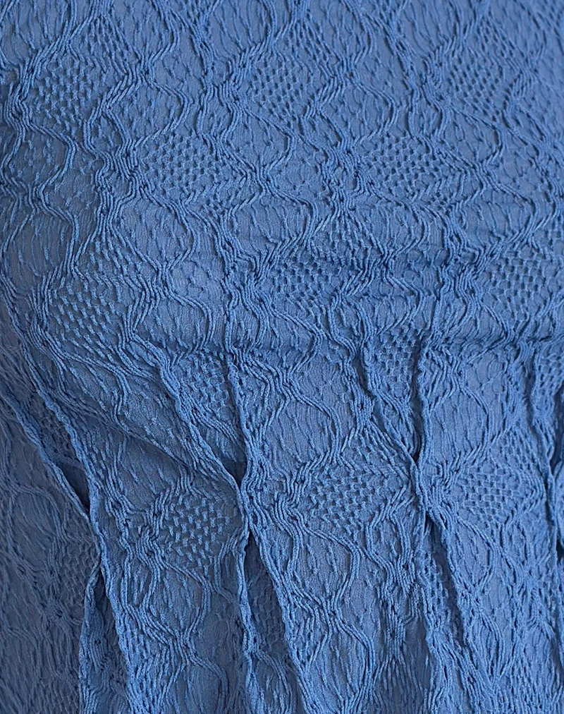 Kimbra Sleeveless Top in Textured Blue - Image 5