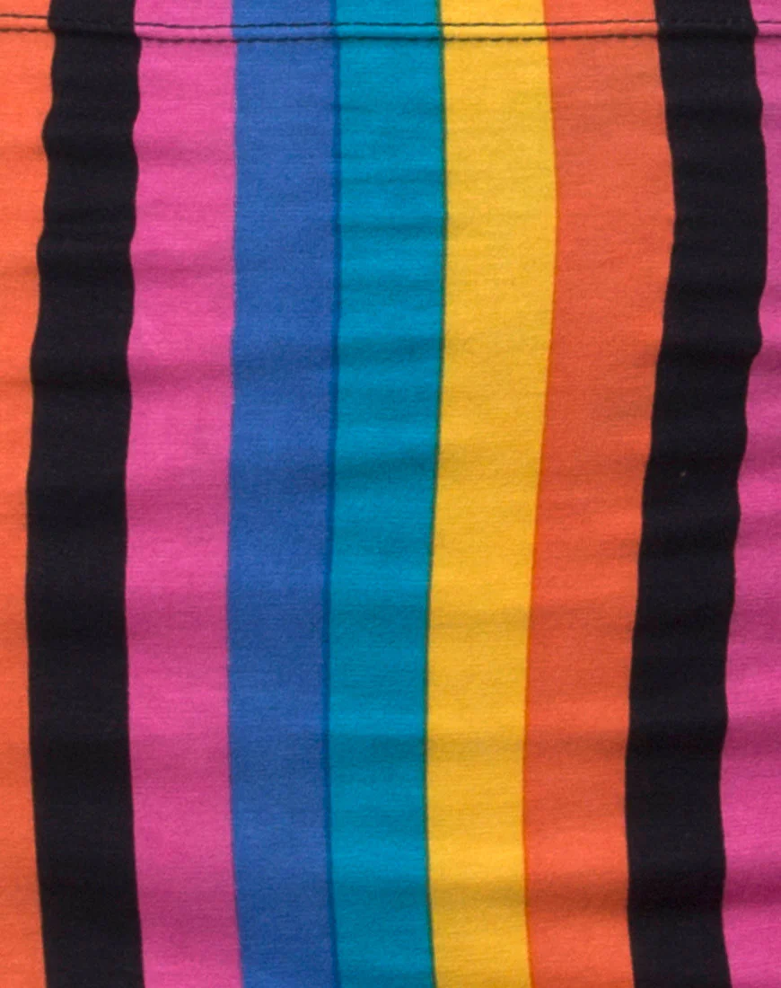 Kimmy Bodycon Skirt in New Vertical Mixed Stripe - Image 5