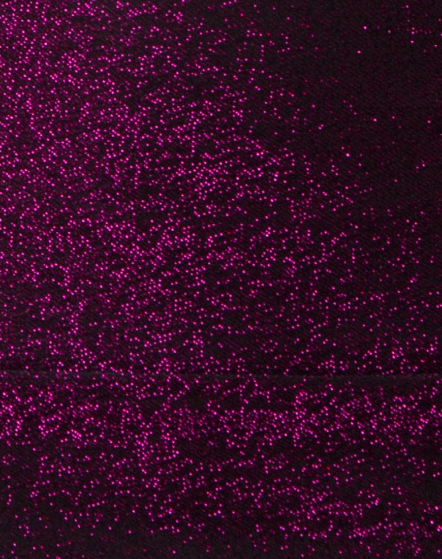 Kimmy Mini Skirt in Glitter Burgundy - Image 5