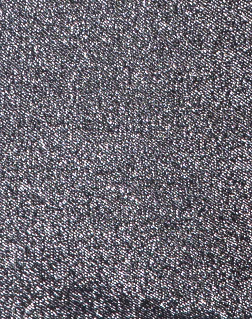 Kimmy Mini Skirt in Glitter Lurex Silver - Image 5
