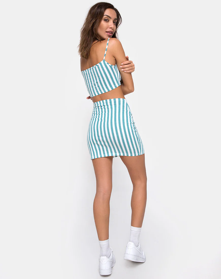 Kimmy Mini Skirt in Mid Stripe - Image 4