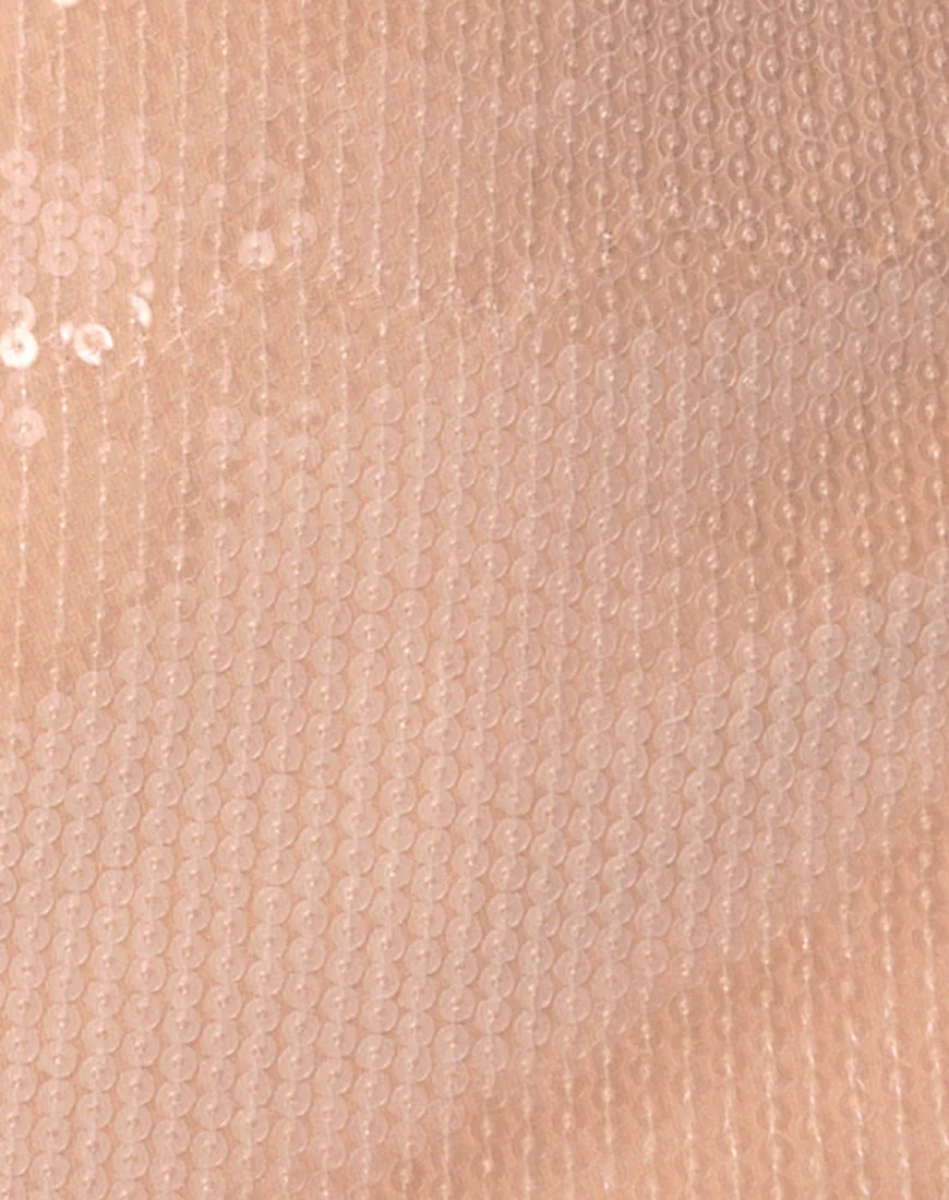 Kimmy Bodycon Skirt in Camel with Clear Sequin - Image 5