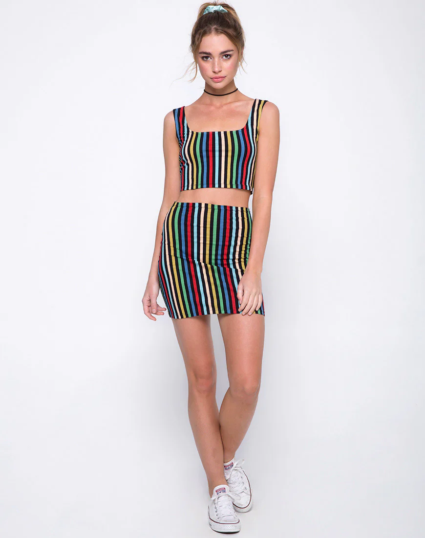 Kimmy Skirt in P.E Stripe - Image 3