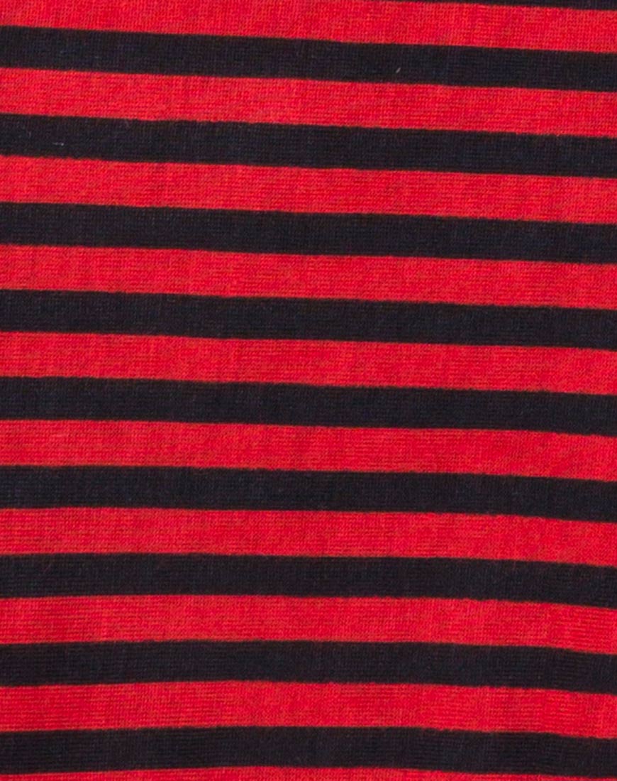 Kimmy Bodycon Skirt in Mini Stripe Red and Black - Image 5