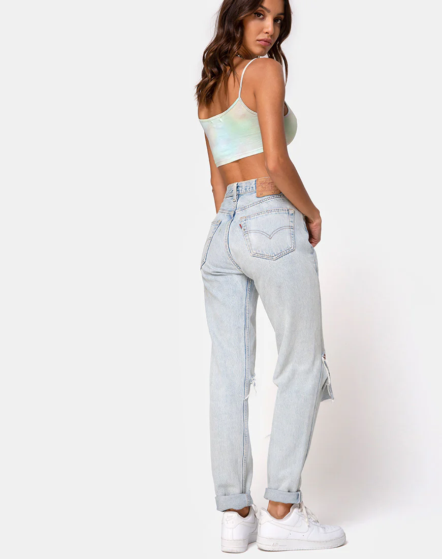 Kimo Crop Top in Pastel Tie Dye - Image 4