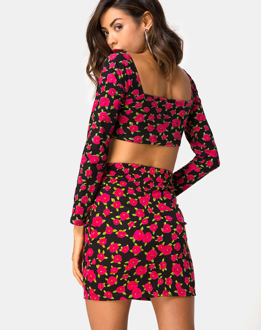 Kimmock Skirt in Red Bloom - Image 2