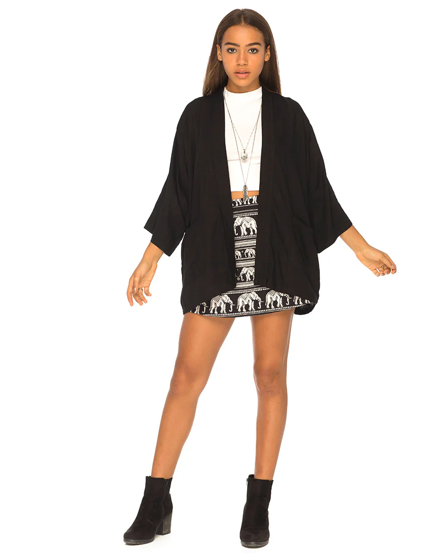 Kimono Jacket in Black - Image 2