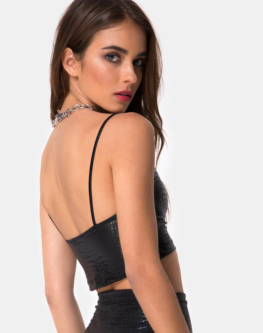 Kindra Top in Snake Black - Image 2