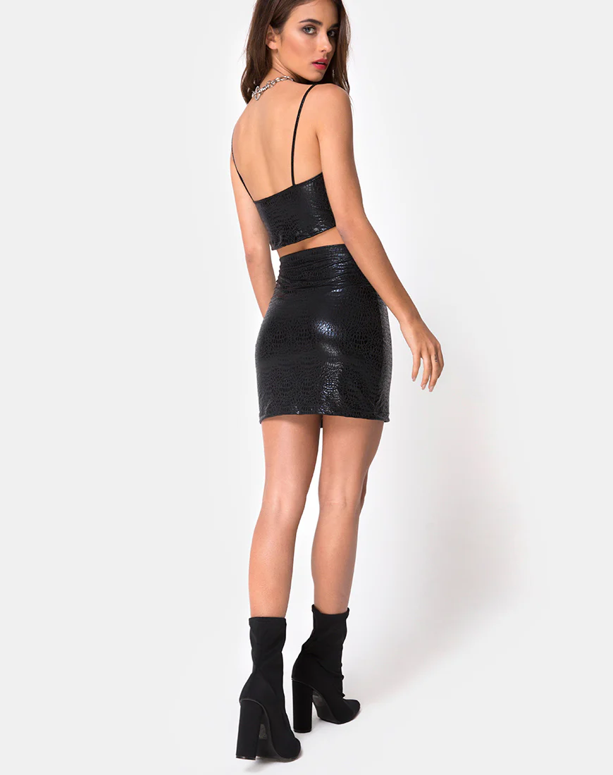 Kindra Top in Snake Black - Image 4