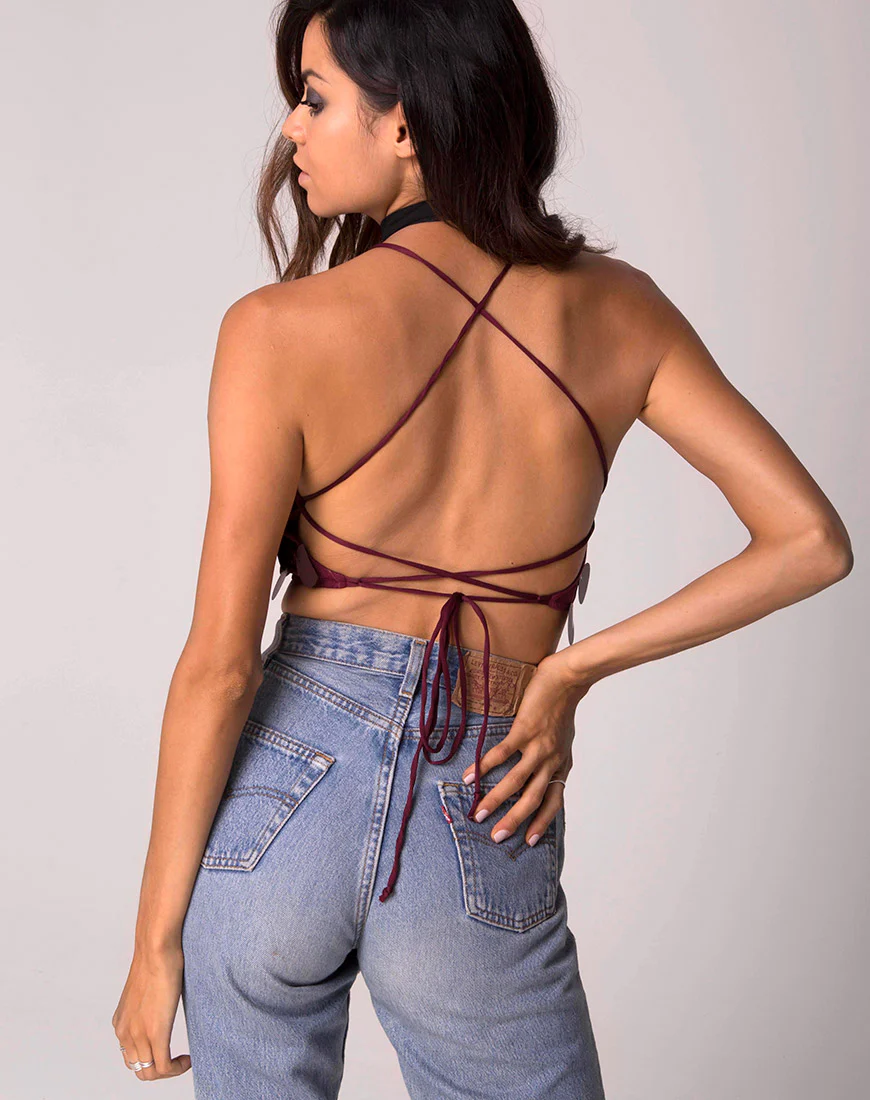 Kingsley Crop in Rose Big Disc Sequin - Image 2