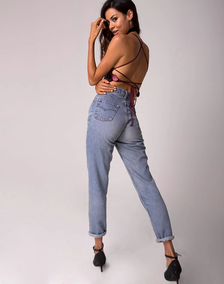 Kingsley Crop in Rose Big Disc Sequin - Image 4