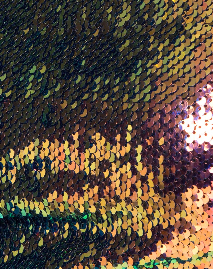 Kingsley Crop Top in Fishcale Sequin Pink Oil - Image 5