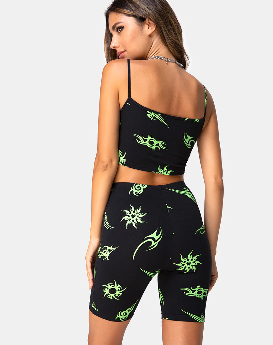 Kini Top in Black with Tribal Repeat - Image 4