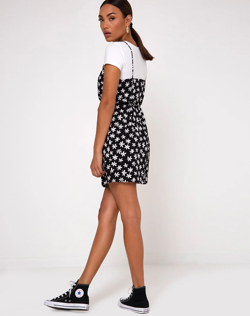Kinley Slip Dress in 90's Daisy Black and White - Image 4