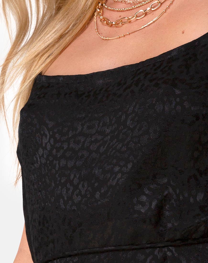 Kinley Dress in Satin Cheetah Black - Image 5