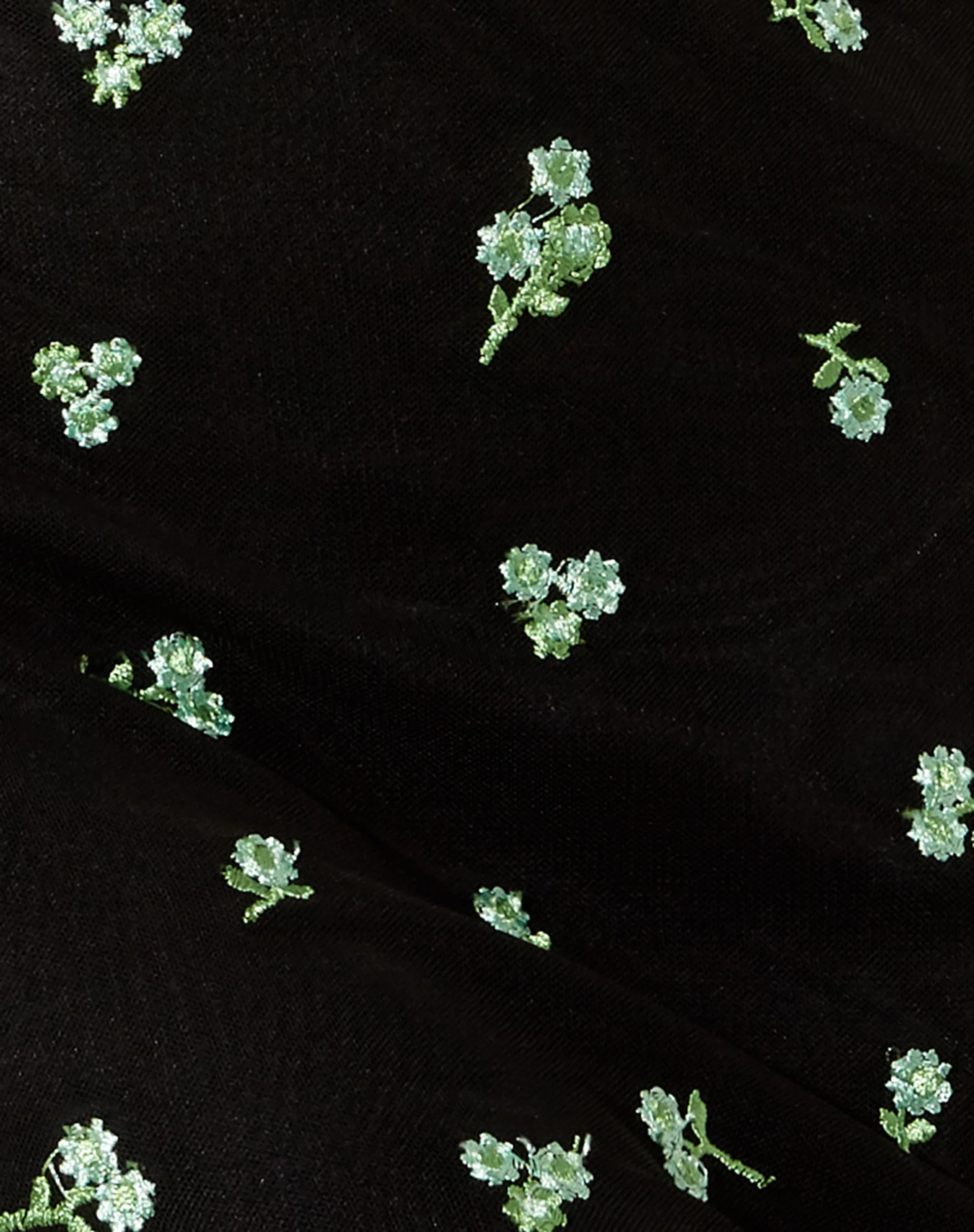 Kinnie Mini Skirt in Black Daisy Lime Embro - Image 6