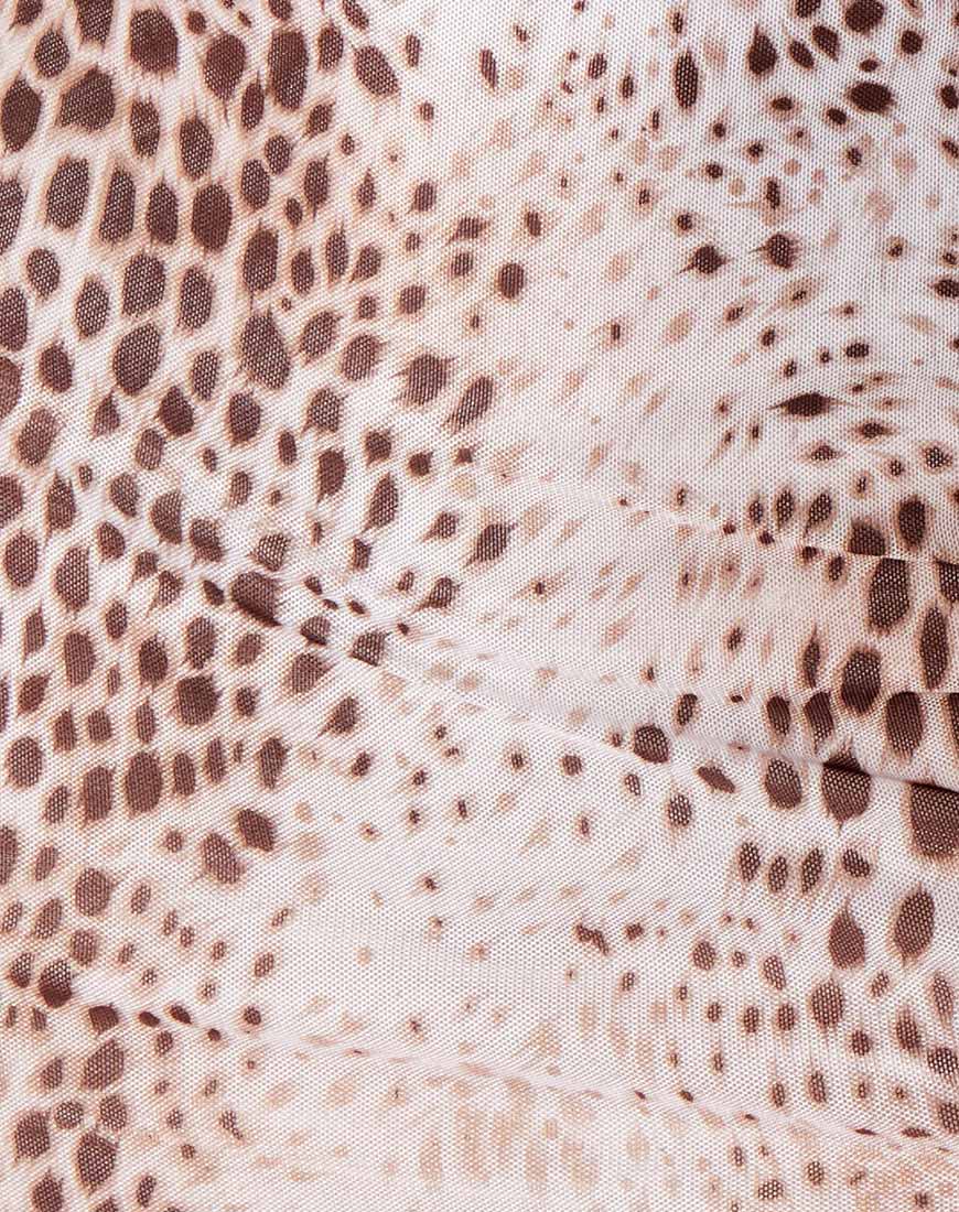 Kinnie Mini Skirt in Mesh Sand Leopard - Image 5