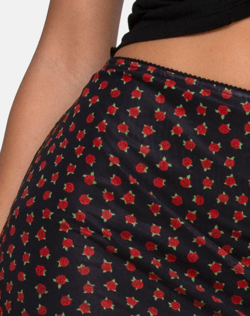 Kinnie Mini Skirt in Dotty Rose Net - Image 5