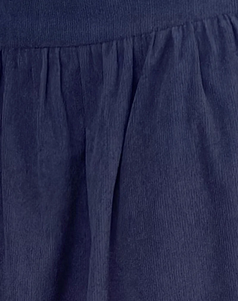 Kiranila Midi Skirt in Baby Cord Ink Blue - Image 6