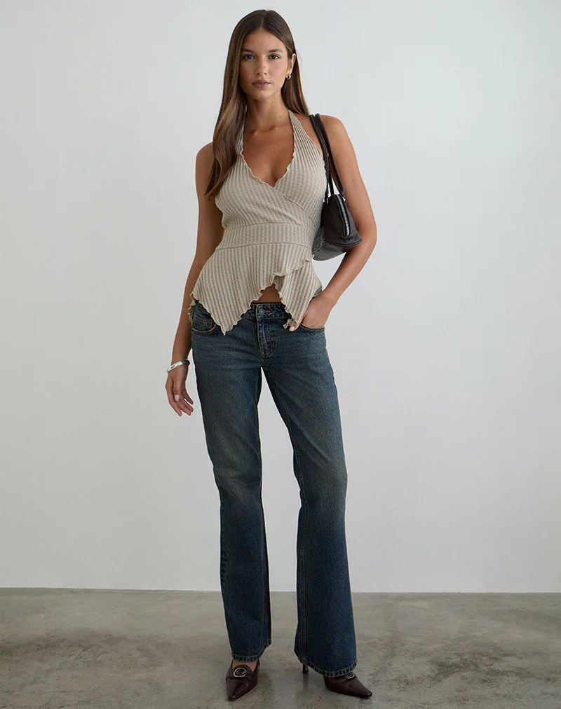 Kiwari Top in Waffle Knit Stone - Image 3